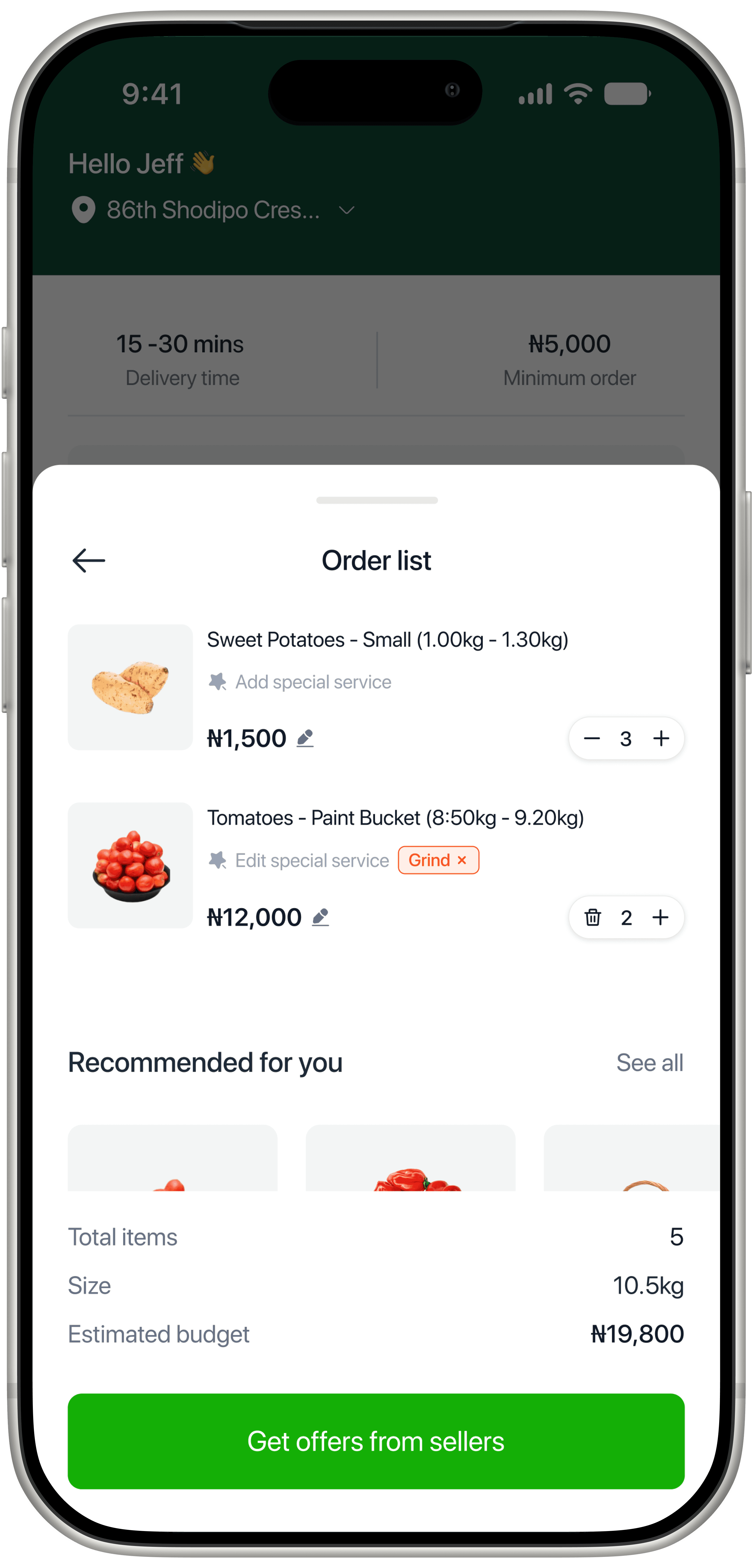 Review order list