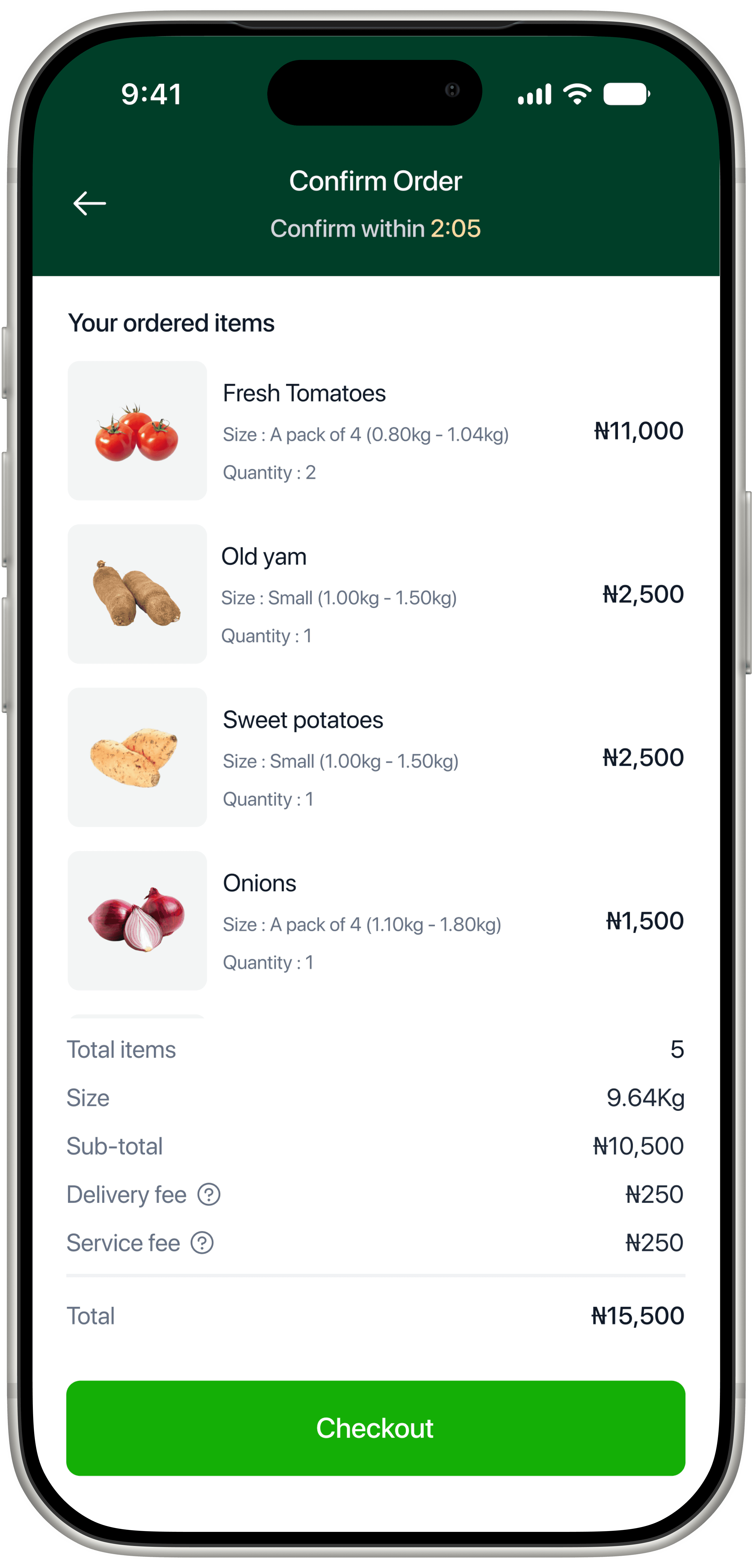 Confirm order
