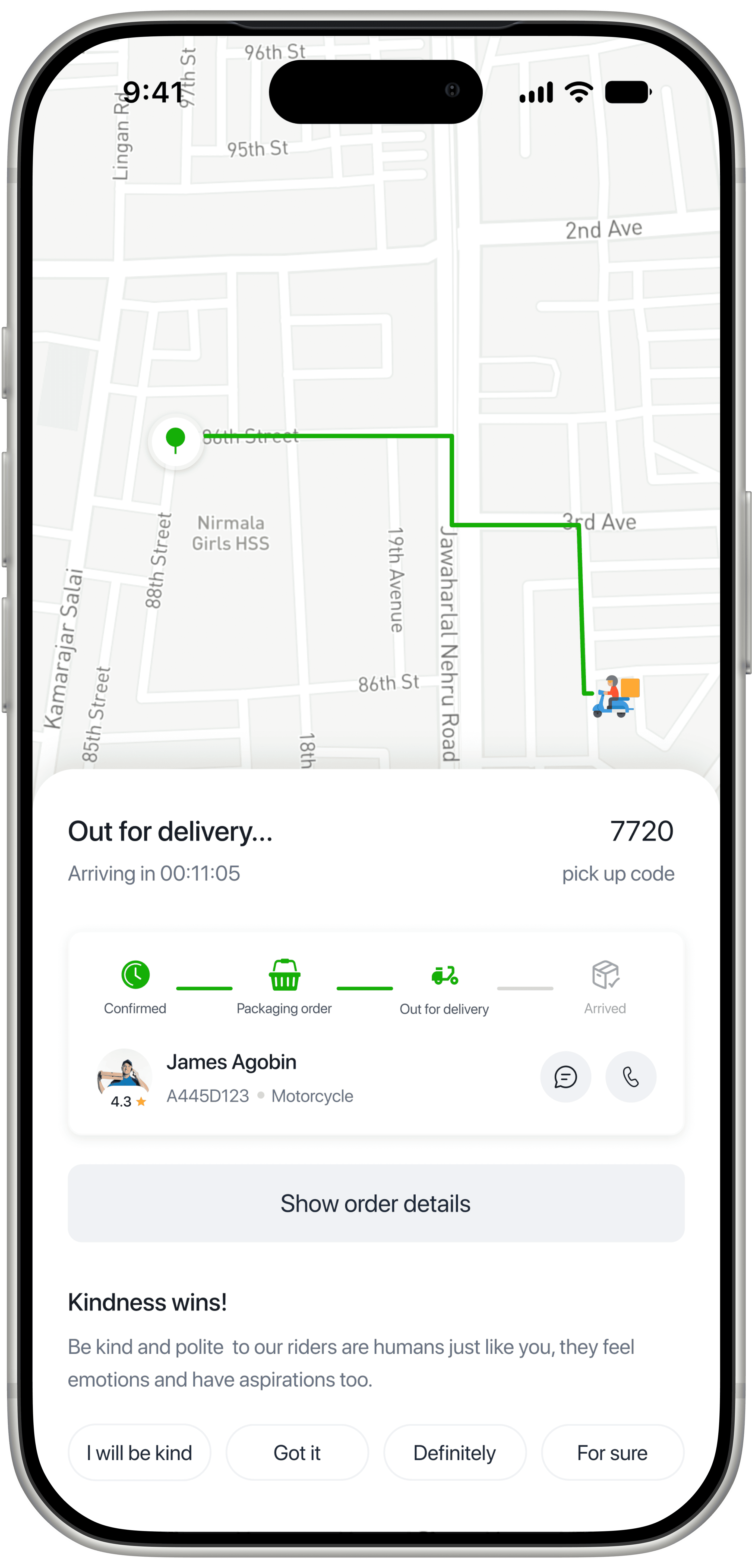 Track delivery live