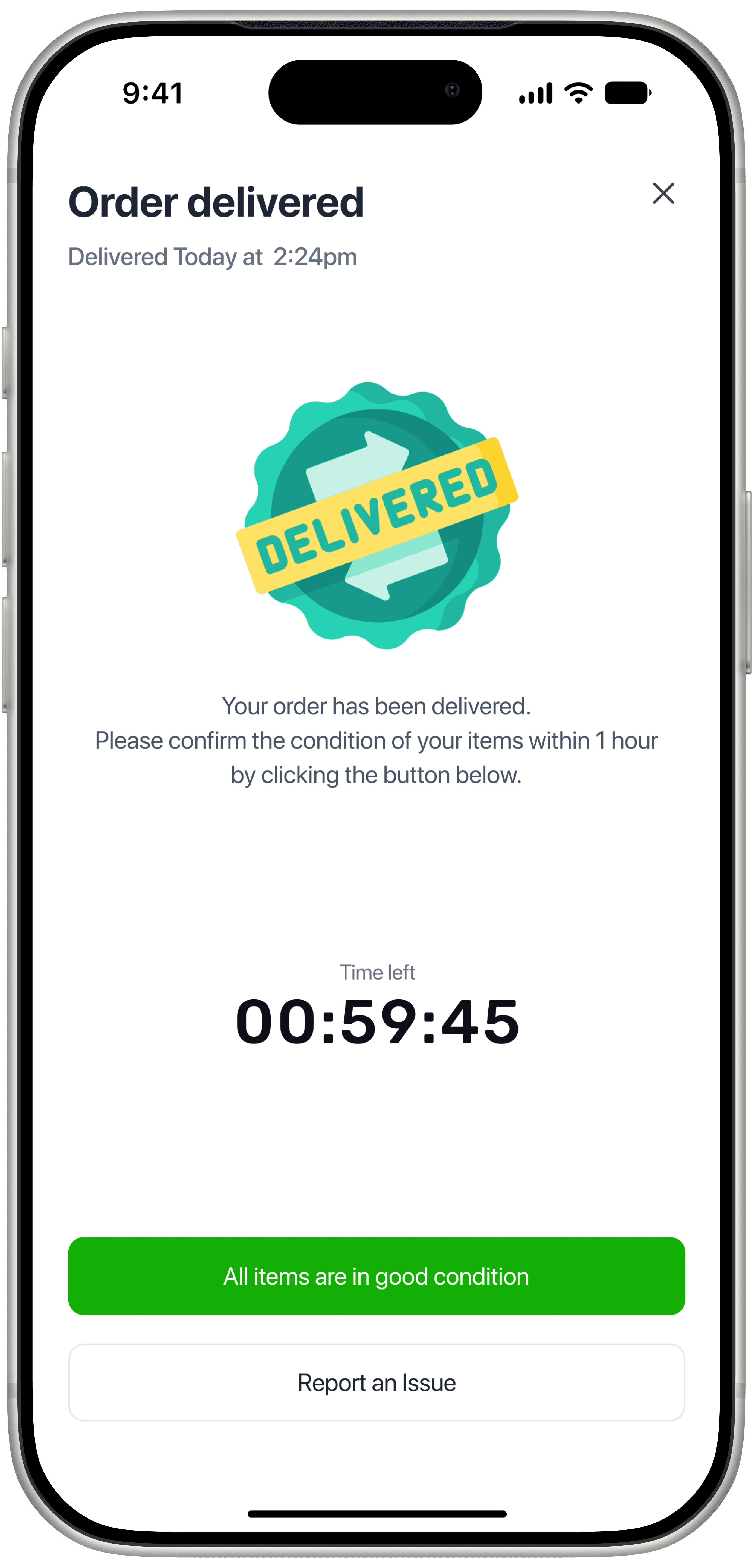 Order delivered