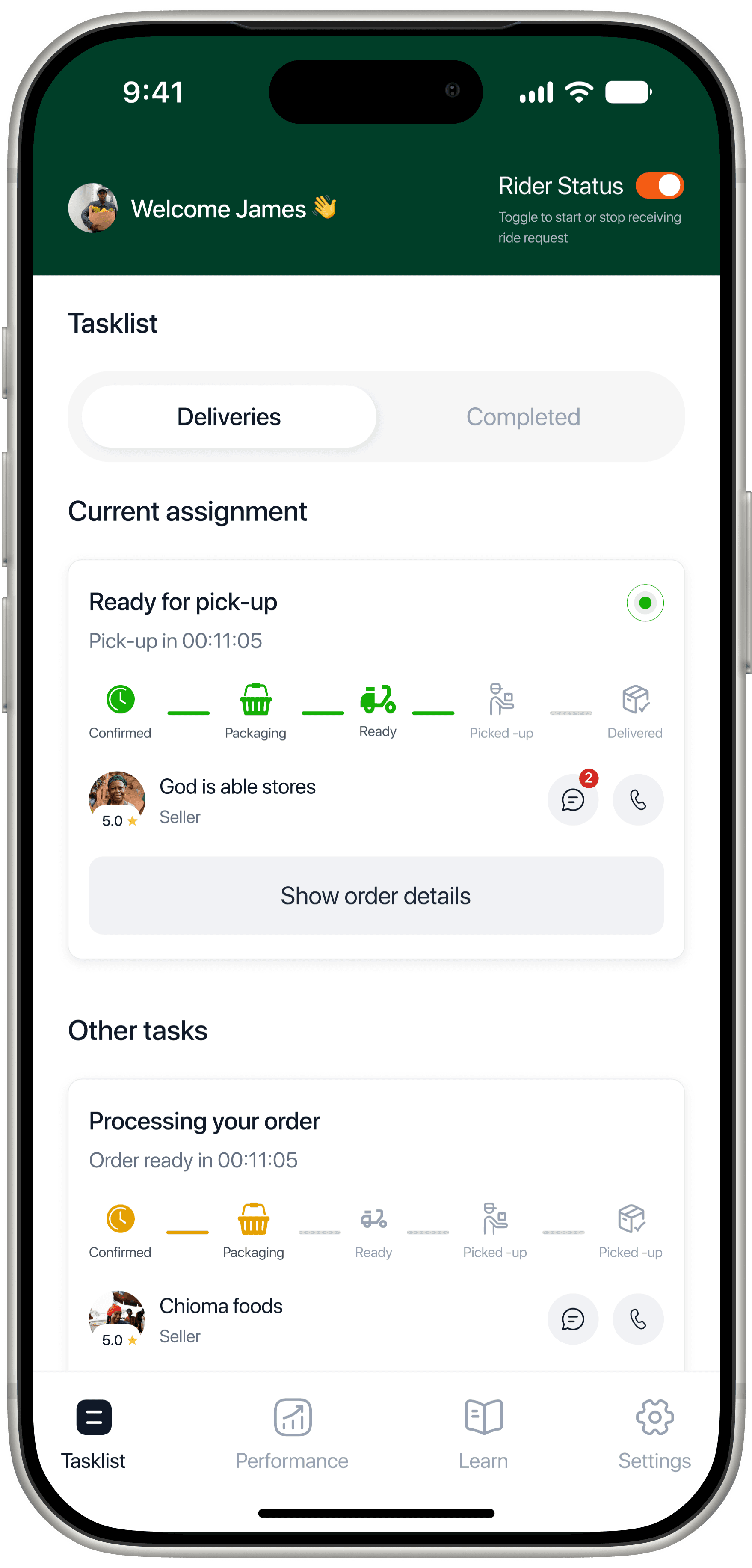 Deliveries overview