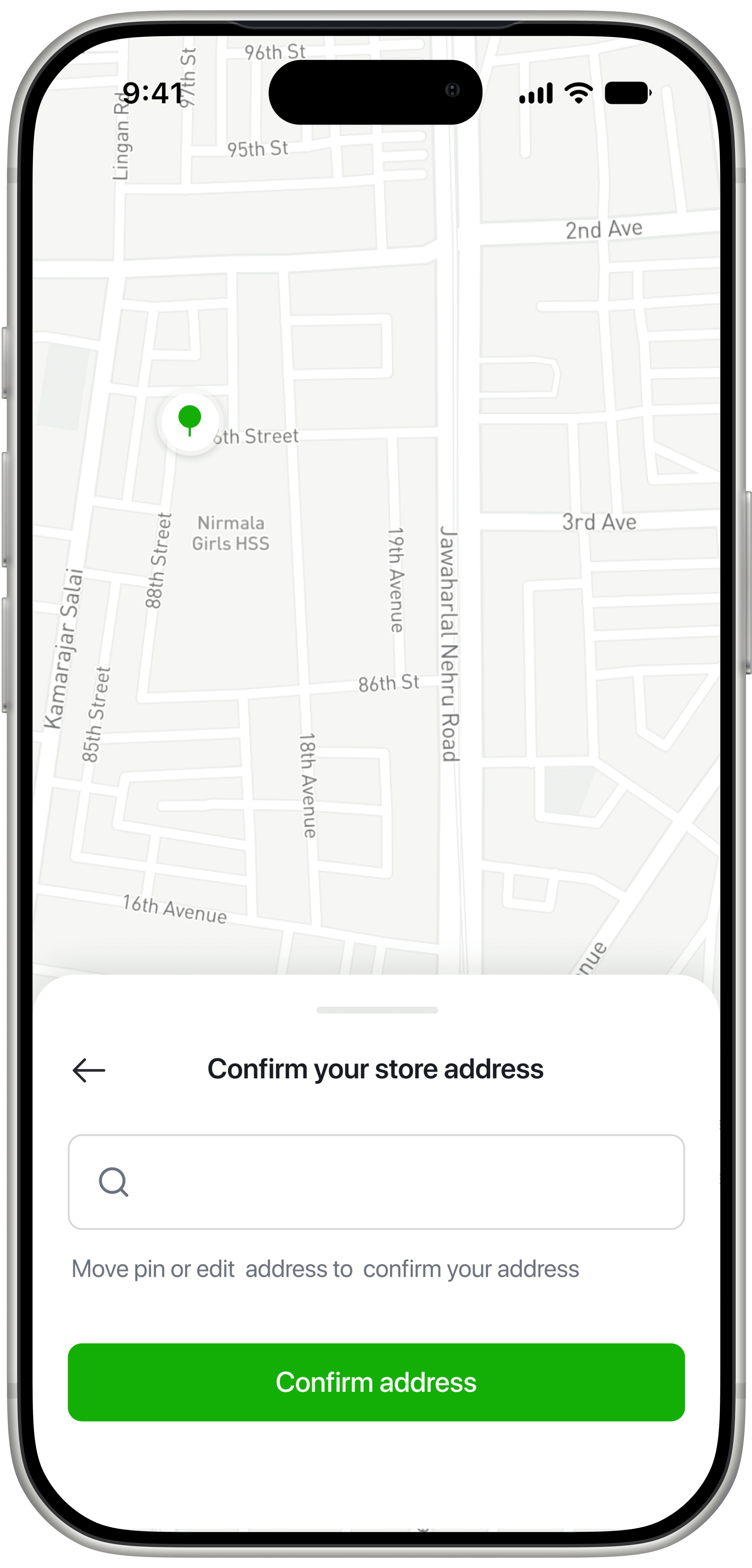Confirm store address