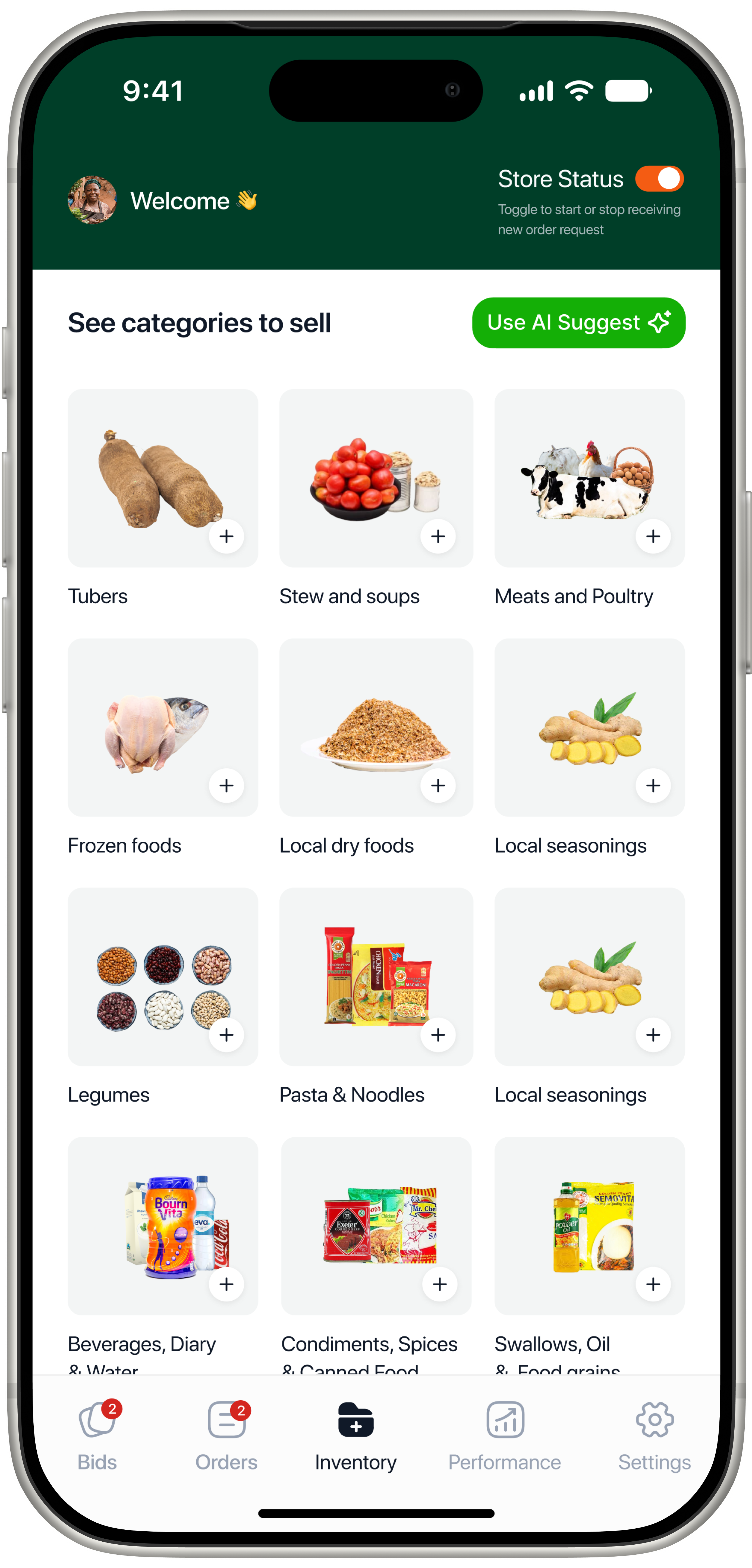 Pick categories to sell