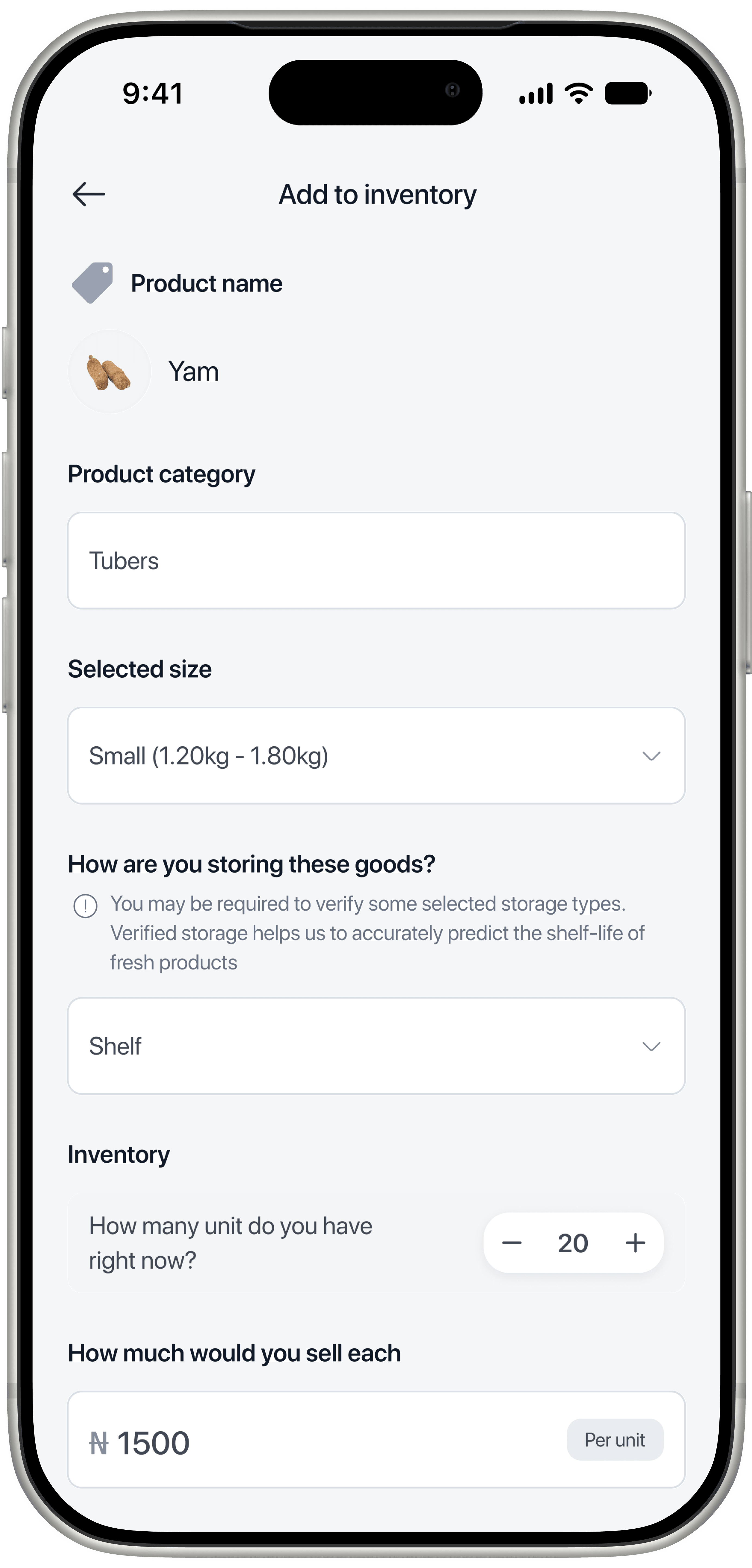 Add inventory item